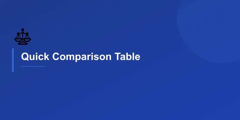 Quick Comparison Table